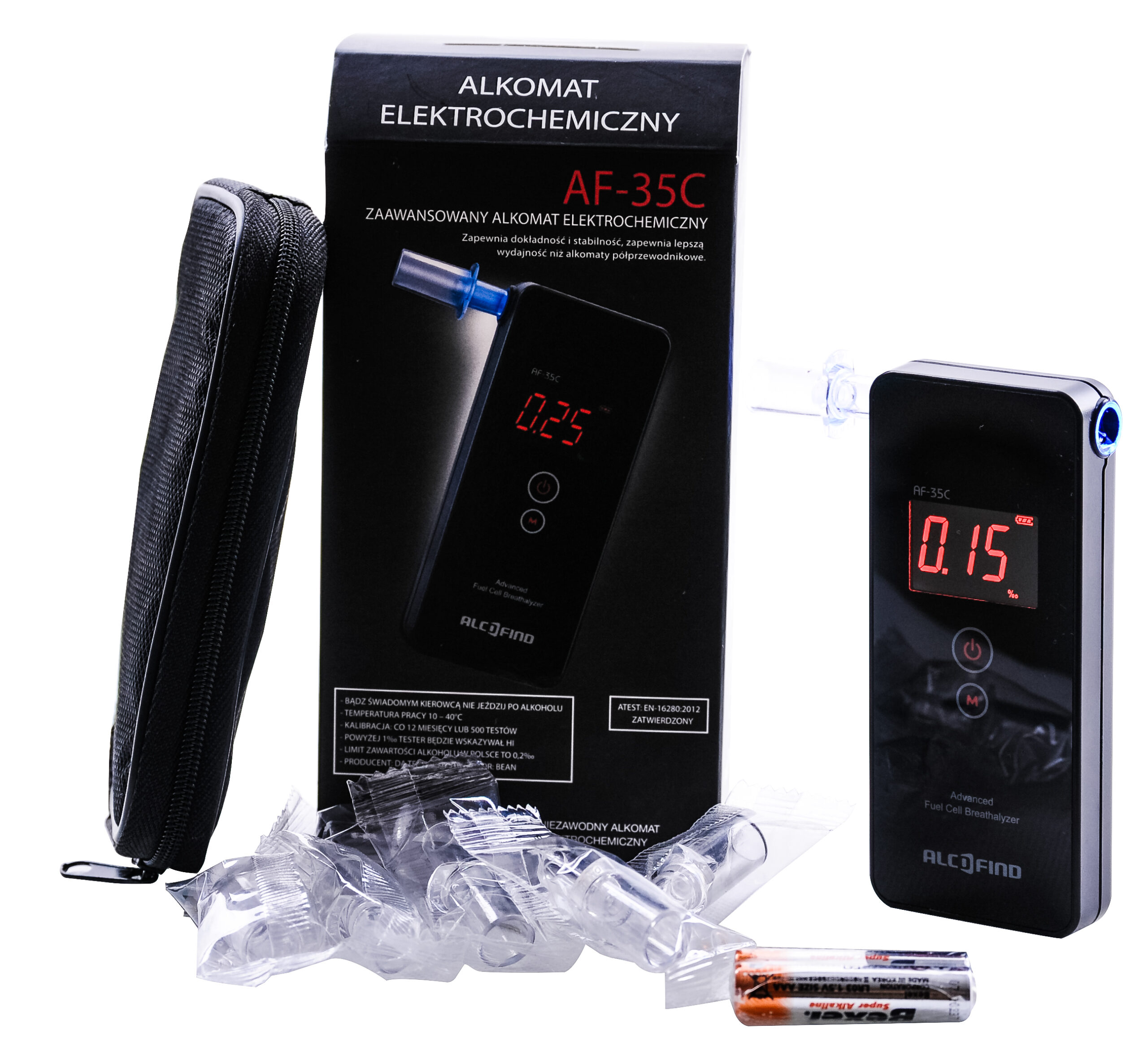 Alkomat elektrochemiczny AlcoFind AF-35C + certyfikat - obrazek 12