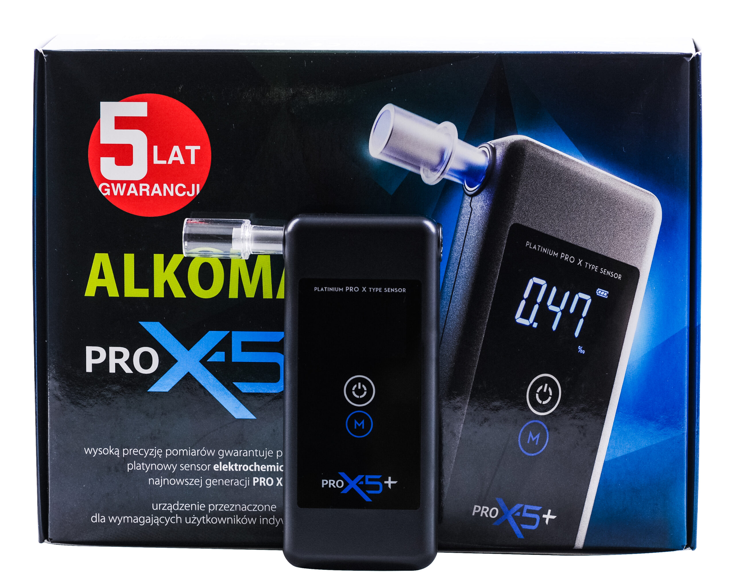 Alkomat PRO x-5 z platynowym sensorem marki AlcoFind + kalibracje - obrazek 2